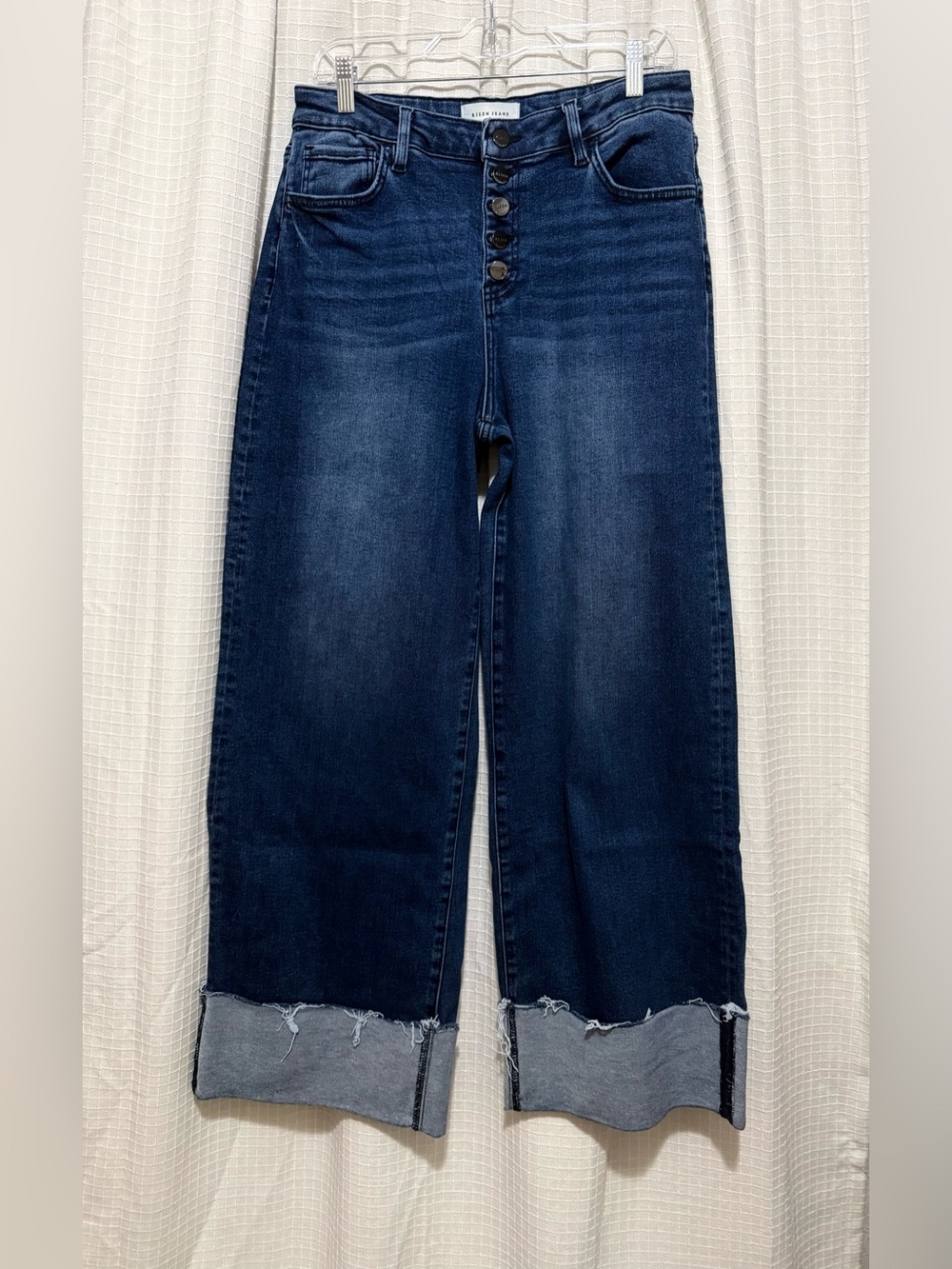 RISEN Jeans 13/31 High Rise Wide Leg Button Fly Cuffed Jeans